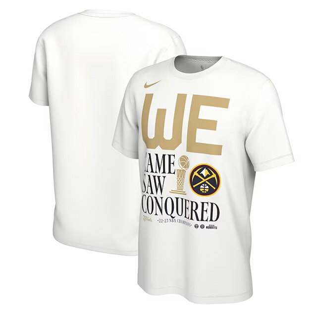 CO TVc fo[ iQbc 2023 NBA FINALS CHAMPIONS CELEBRATION PARADE T-SHIRT WHITE DENVER NUGGETS NIKE iCL [23_6NBA_ v[It PLAYOFFS]