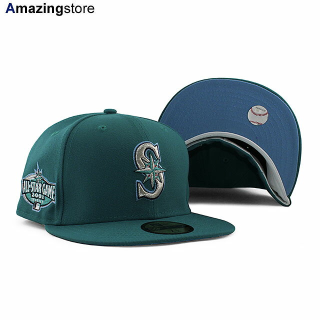 楽天Amazingstoreニューエラ キャップ 59FIFTY シアトル マリナーズ MLB 2001 ALL STAR GAME GLACIER BLUE BOTTOM FITTED CAP TEAL NEW ERA SEATTLE MARINERS 帽子 メンズ レディース 男女兼用 ティール ブルー /TEAL COLOR_BOTTOM 24_2RE_2_08