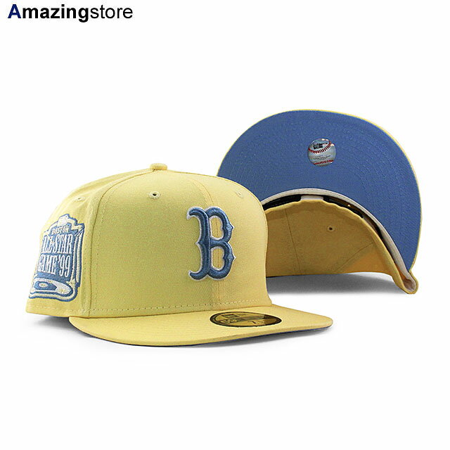 楽天Amazingstoreあす楽 ニューエラ キャップ 59FIFTY ボストン レッドソックス MLB 1999 ALL STAR GAME LIGHT BLUE BOTTOM FITTED CAP LEMON NEW ERA BOSTON RED SOX 帽子 レモン イエロー ライトブルー /GOLD COLOR_BOTTOM 23_8RE_0804