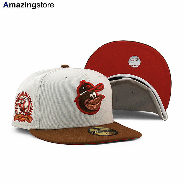 ニューエラ キャップ 59FIFTY ボルチモア オリオールズ MLB 50TH ANNIVERSARY RED BOTTOM FITTED CAP STONE NEW ERA BALTIMORE ORIOLES 帽子 ストーン ブラウン レッド /STONE COLOR_BOTTOM 24_1RE_1_30