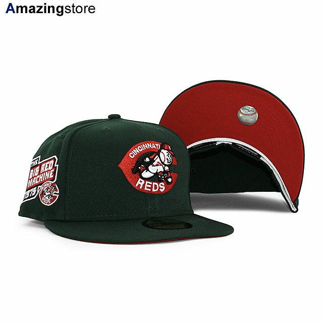 ニューエラ キャップ 59FIFTY シンシナティ レッズ MLB 1975 WORLD SERIES RED BOTTOM FITTED CAP DARK GREEN NEW ERA CINCINNATI REDS 帽子 メンズ レディース 男女兼用 グリーン レッド /GRN COLOR_BOTTOM 24_2RE_2_08