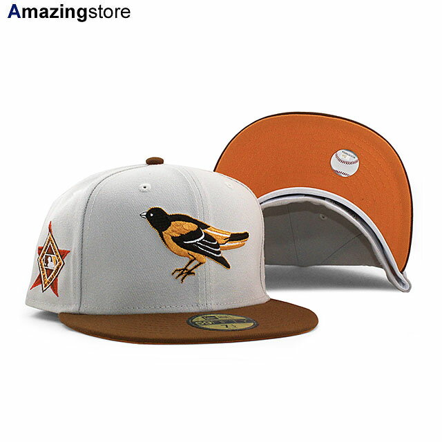 ニューエラ キャップ 59FIFTY ボルチモア オリオールズ MLB 1993 ALL STAR GAME MANGO BOTTOM FITTED CAP STONE NEW ERA BALTIMORE ORIOLES 帽子 ストーン ブラウン オレンジ /STONE COLOR_BOTTOM 23_9_3NE