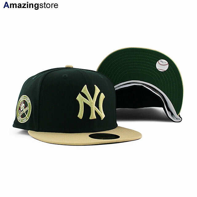 ニューエラ キャップ 59FIFTY ニューヨーク ヤンキース MLB 50TH ANNIVERSARY KELLY GREEN BOTTOM FITTED CAP DARK GREEN VEGAS GOLD NEW ERA NEW YORK YANKEES 帽子 メンズ レディース 男女兼用 グリーン ゴールド /GRN COLOR BOTTOM 24_2RE_2_08