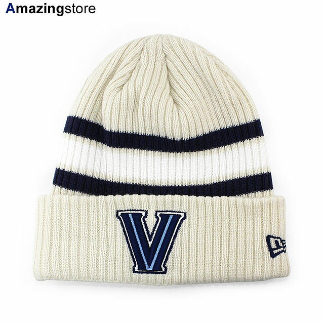 ニューエラ ニットキャップ ビーニー ビラノバ ワイルドキャッツ NCAA VINTAGE STRIPE KNIT BEANIE CREAM NEW ERA VILLANOVA WILDCATS 帽子 メンズ レディース 男女兼用 クリーム /CREAM 23_11_3NE