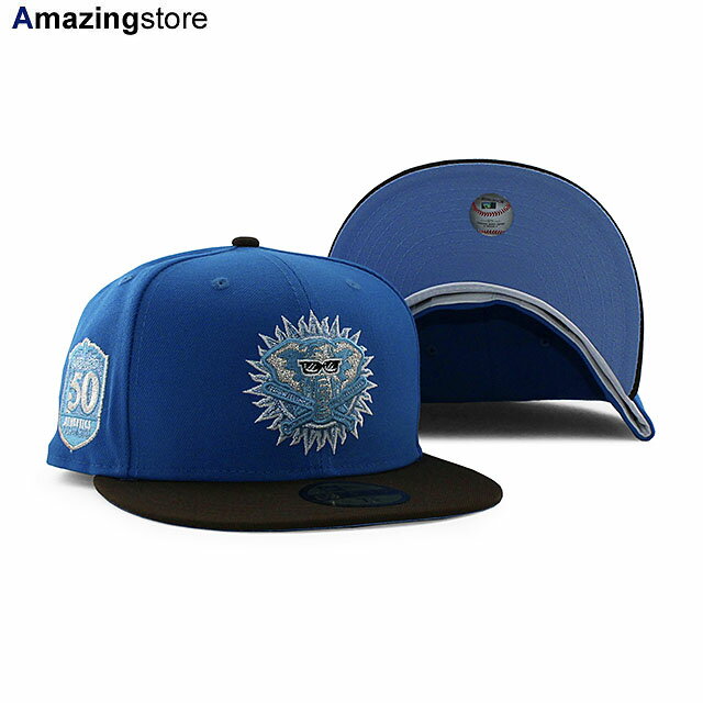 ニューエラ キャップ 59FIFTY オークランド アスレチックス MLB 50TH ANNIVERSARY GLACIER BLUE BOTTOM FITTED CAP BLUE BROWN NEW ERA OAKLAND ATHLETICS 帽子 メンズ レディース 男女兼用 ブルー ブラウン /BLUE COLOR BOTTOM 24_2_2NE