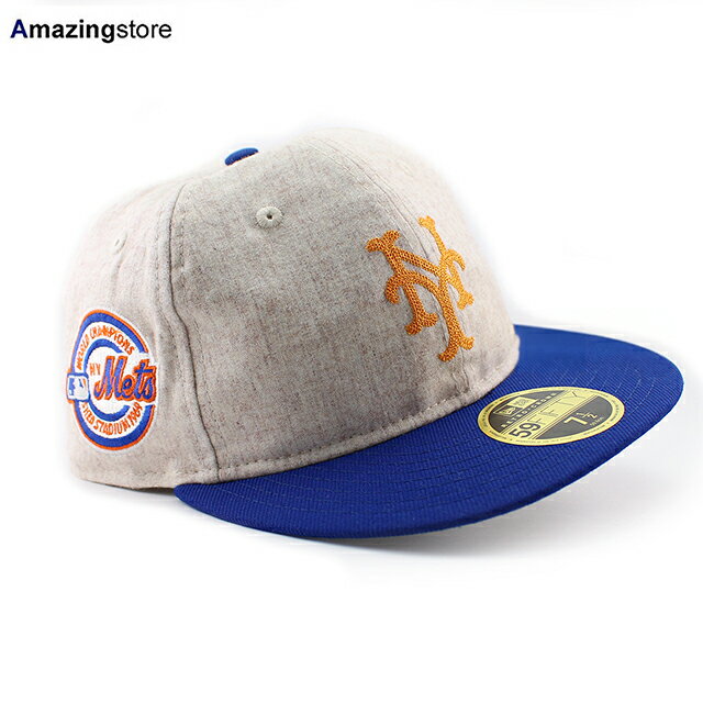 ニューエラ キャップ RC59FIFTY ニューヨーク メッツ MLB RETRO CROWN MELTON WOOL FITTED CAP ROYAL NEW ERA NEW YORK METS / 帽子 野球帽 ユニセックス チームカラー ロイヤル(4)