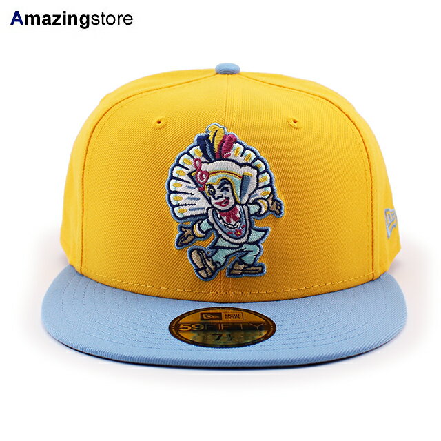 �˥塼���� ����å� 59FIFTY �꡼�ϥ��Х졼 ��������ԥå��� MiLB THEME NIGHT FITTED CAP GOLD SKY NEW ERA...