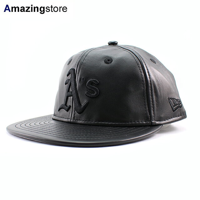 Rakuten - ニューエラ キャップ RC9FIFTY ストラップバック オークランド アスレチックス MLB GENUINE LEATHER RETRO CROWN STRAPBACK CAP BLACKOUT NEW ERA OAKLAND ATHLETICS 帽子 メンズ レディース 男女兼用 レザー ブラック /BLK 25_5