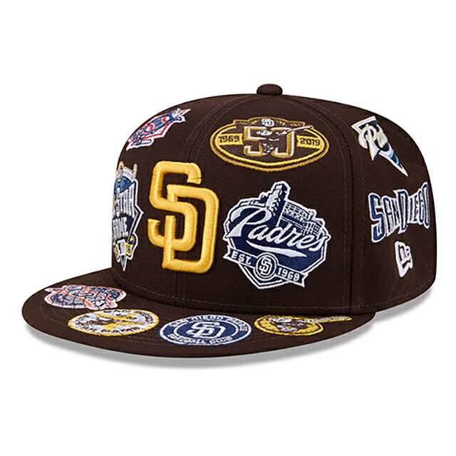 Rakuten - ニューエラ キャップ 59FIFTY サンディエゴ パドレス MLB ALL-OVER FITTED CAP BROWN NEW ERA SAN DIEGO PADRES/5950 アメフト 帽子 メンズ レディース ユニセックス 男女兼用