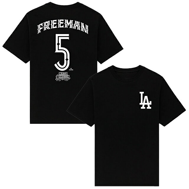 フレディ フリーマンモデル Tシャツ 海外取寄 ロサンゼルス ドジャース MISTER CARTOON NAME&NUMBER T-SHIRT BLACK LOS ANGELES DODGERS FREDDIE FREEMAN ミスターカートゥーン