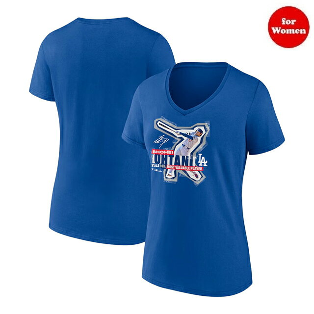 Rakuten - 女性用 2025 ナショナルリーグ MVP 大谷翔平モデル 海外取寄 ロサンゼルス ドジャース Tシャツ WOMEN'S 2025 AMERICAN LEAGUE MVP N-NECK T-SHIRT ROYAL BLUE LOS ANGELES DODGERS