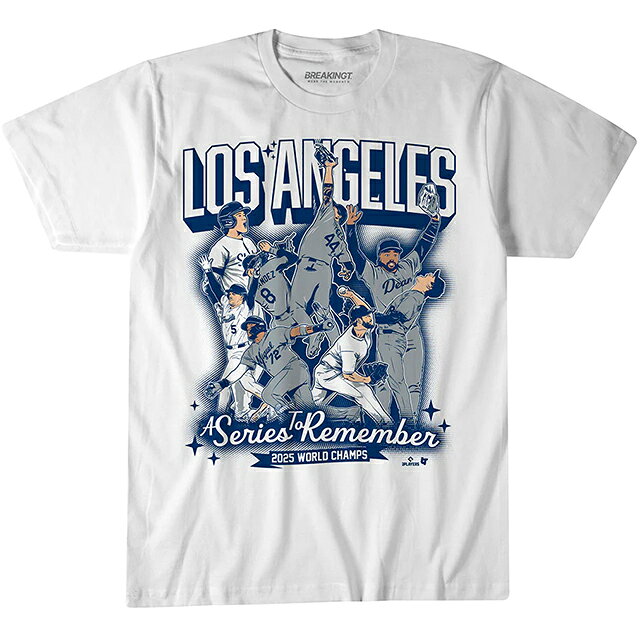 海外取寄 ロサンゼルス ドジャース Tシャツ A SERIES TO REMEMBER T-SHIRT WHITE BREAKINGT LOS ANGELES DODGERS ホワイト