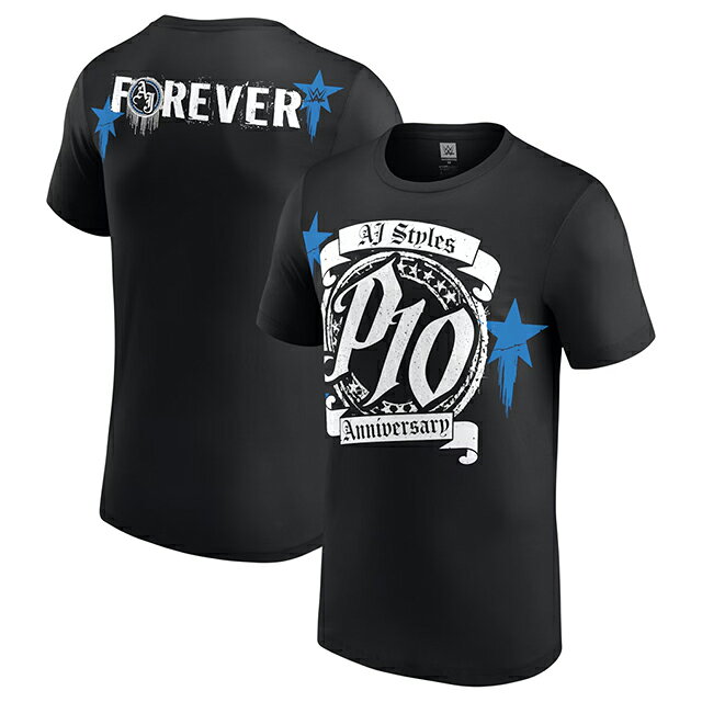 Rakuten - AJ スタイルズモデル 海外取寄 WWE AUTHENTIC Tシャツ ANNIVERSARY T-SHIRT BLACK AJ STYLES ロー スマックダウン RAW SMACKDOWN プロレス 帽子 メンズ レディース 男女兼用 TEE ティーシャツ ブラック