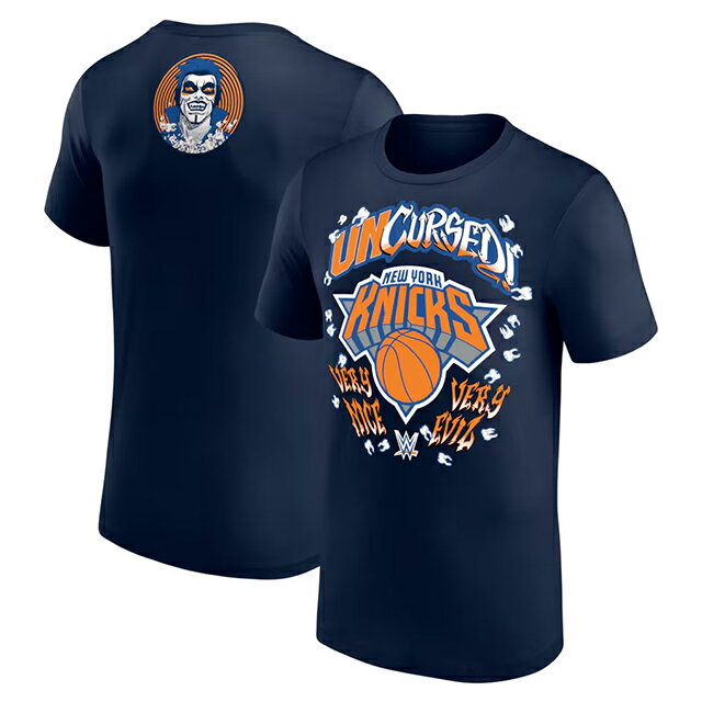 ダンハウゼンモデル 海外取寄 WWE AUTHENTIC Tシャツ NEW YORK KNICKS UNCURSED T-SHIRT NAVY DANHAUSEN ニューヨーク ニックス レッスルマニア WRESTLEMANIA RAW SMACKDOWN プロレス ロー TEE