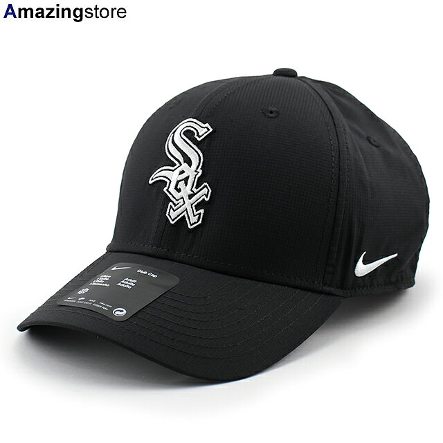 ナイキ キャップ シカゴ ホワイトソックス CLUB STRUCTURED UV POLY RIPSTOP CAP BLACK NIKE CHICAGO WHITE SOX ブラック ロープロファイルキャップ LOW PROFILE CAP 帽子 メジャーリーグ 公式 ベースボールキャップ