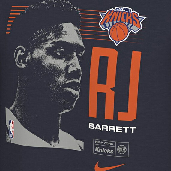 【代引不可】RJ バレット選手モデル ナイキ Tシャツ ニューヨーク ニックス【RJ BARRETT DRAFT FIRST ROUND ROOKIE T-SHIRT/NAVY】NIKE NEW YORK KNICKS [19_7_1NBA19_7_2] 2