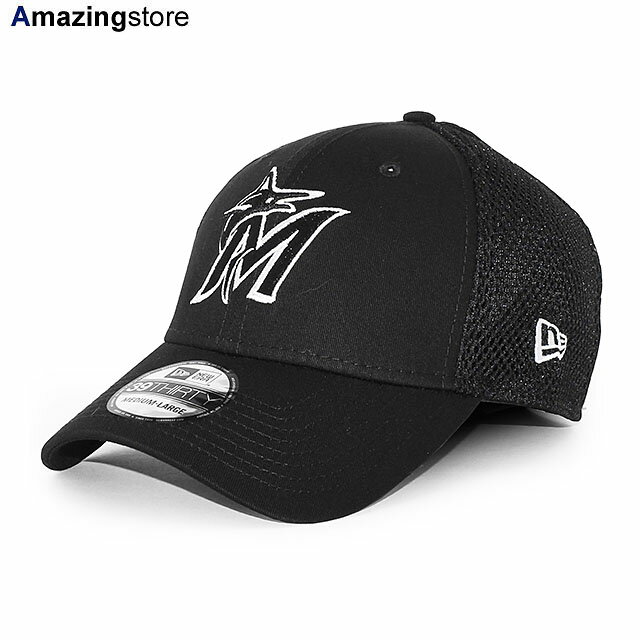 ニューエラ 39THIRTY マイアミ マーリンズ  NEW ERA MIAMI MARLINS ブラック 