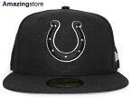 NEW ERA INDIANAPOLIS COLTS 【NFL TEAM-BASIC/BLACK-WHITE】 ニューエラ インディアナポリス コルツ 59FIFTY フィッテッド キャップ FITTED CAP ブラック ホワイト BLK WHT [帽子 cap 大きい サイズ メンズ レディース 22_6RE_0609]