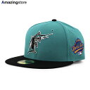 ニューエラ キャップ 59FIFTY フロリダ マーリンズ MLB 1997 WORLD SERIES ALTERNATE FITTED CAP TEAL BLACK NEW ERA FLORIDA MARLINS 11783654 帽子 メンズ レディース ティール ブラック BIG_SIZE COLOR_BOTTOM 24_4RE_0422