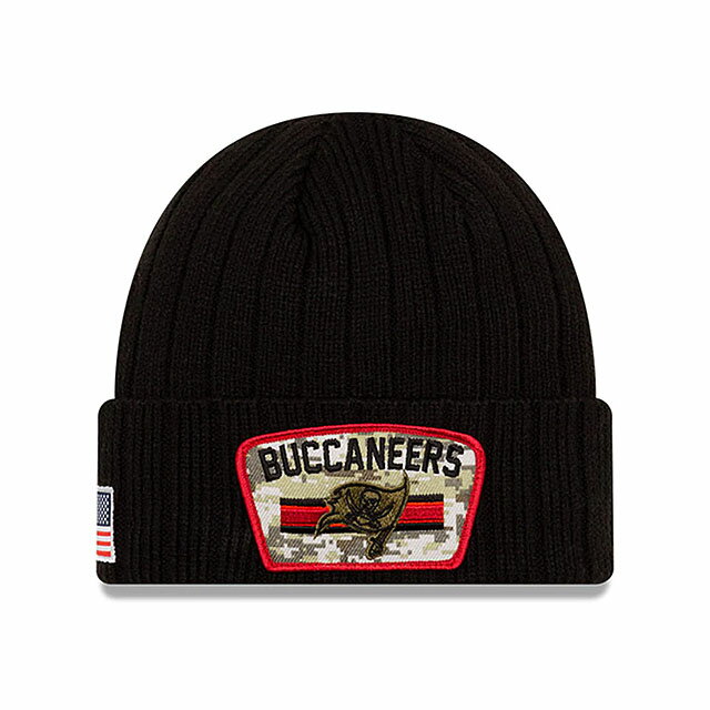 ニューエラ ニット ビーニー タンパベイ バッカニアーズ 【NFL 2021 SALUTE-TO-SERVICE KNIT BEANIE/BLACK】 NEW ERA TAMPA BAY BUCCANEERS ブラック [/BLK 21_10_4NE]