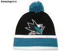 MITCHELL&NESS SAN JOSE SHARKS 【XL-LOGO BEANIE/BLK】 ミッチェル＆ネス サンノゼ シャークス ニット帽 ビーニー [帽子 ヘッドギア new era cap ニューエラキャップ new eraキャップ neweraキャップ 大きい サイズ メンズ レディース JORDAN LA NY BK LEBRON SUPREME HUF]