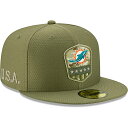 ニューエラ 59FIFTY マイアミ ドルフィンズ【2019 SALUTE-TO-SERVICE FITTED CAP/OLIVE】NEW ERA MIAMI DOLPHINS 19_10_3NFL19_10_4