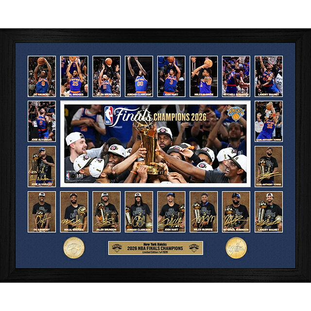 53年振りNBAファイナル優勝 ニューヨーク ニックス 海外取寄 額入りコラージュフレーム 2026 NBA CHAMPIONS MEMORABLE MOMENTS BRONZE COIN PHOTO MINT NEW YORK KNICKS