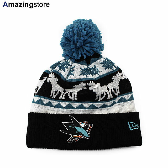 ニューエラ ニット ビーニー サンノゼ シャークス 【NHL THE MOOSER KNIT BEANIE/BLACK】 NEW ERA SAN JOSE SHARKS ブラック ティール ホワイト [/BLK 21_12_3NE]