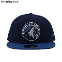 ニューエラ キャップ 9FIFTY スナップバック ミネソタ ティンバーウルブズ NBA 2T TEAM BASIC SNAPBACK CAP NAVY BLUE NEW ERA MINNESOTA TIMBERWOLVES 帽子 メンズ レディース 男女兼用 ネイビー ブルー /NAVY 23_12RE_12_29