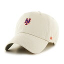 47ブランド キャップ ニューヨーク メッツ MLB BASE RUNNER SCRIPT CLEAN UP NATURAL 47BRAND NEW YORK METS クリーンナップ ナチュラル B-BSRNR16GWS-NT 帽子 メンズ レディース 男女兼用 LOW PROFILE ロープロファイル 47キャップ