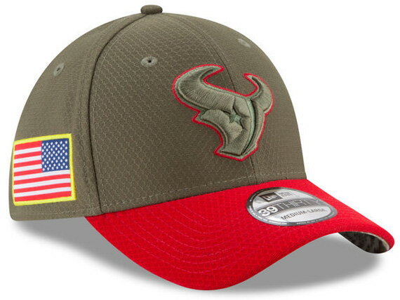 【全40種類以上】NEW ERA HOUSTON TEXANS 【2017 SALUTE-TO-SERVICE FLEX/MOSS GRN-RED】[NFL17_10_3]