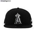 ニューエラ キャップ 9FIFTY スナップバック ロサンゼルス エンゼルス MLB TEAM BASIC SNAPBACK CAP BLACK WHITE NEW ERA LOS ANGELES ANGELS 帽子 ブラック /BLK COLOR_BOTTOM 23_9RE_0908