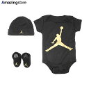 【子供用 あす楽】ジョーダン ブランド ロンパース 【AIR JORDAN JUMPMAN 3-PIECE INFANT SET/BLACK-GOLD】 JORDAN BRAND ブラック /BLK 22_7_2AJ