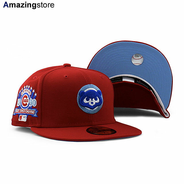 楽天Amazingstoreニューエラ 59FIFTY シカゴ カブス 【MLB 1990 ALL STAR GAME SKY BLUE BOTTOM FITTED CAP/RED】 NEW ERA CHICAGO CUBS レッド スカイ [COLOR BOTTOM 22_8_4NE]