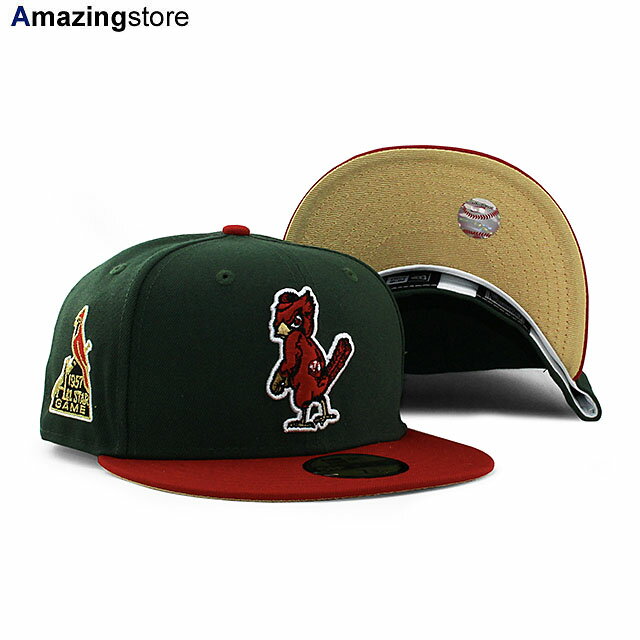 楽天Amazingstoreあす楽 ニューエラ キャップ 59FIFTY セントルイス カージナルス MLB 1957 ALL STAR GAME GOLD BOTTOM FITTED CAP GREEN RED NEW ERA ST.LOUIS CARDINALS 帽子 グリーン レッド ゴールド /GRN 23_8RE_0816