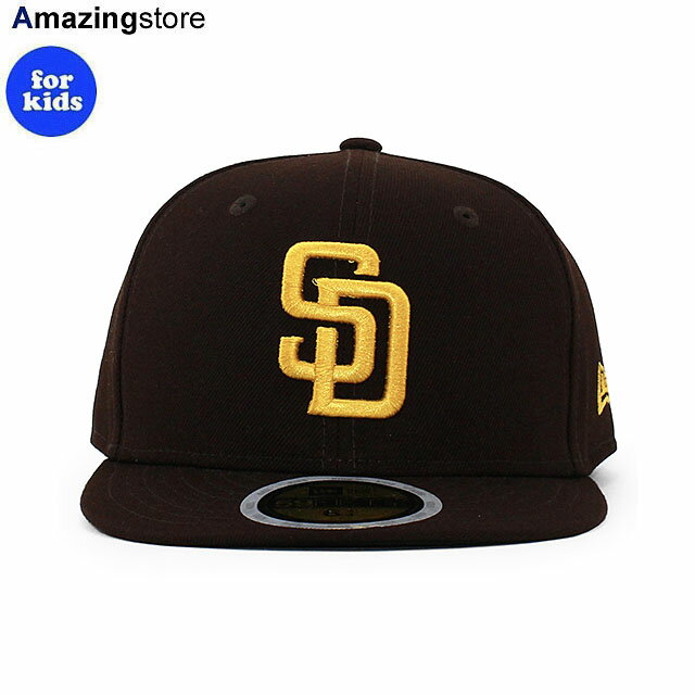 楽天Amazingstore子供用 ニューエラ キャップ 59FIFTY サンディエゴ パドレス YOUTH MLB ON FIELD AUTHENTIC GAME FITTED CAP BROWN NEW ERA SAN DIEGO PADRES KIDS キッズ ユース JR CHILD 帽子 チャイルド ブラウン /BRN 24_4RE_0422