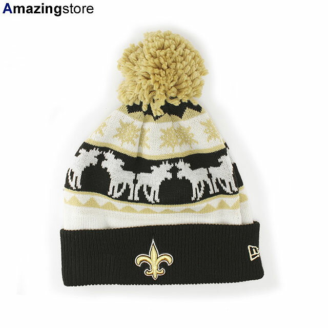 ニューエラ ニット ビーニー ニューオリンズ セインツ 【NFL THE MOOSER KNIT BEANIE/BLACK】 NEW ERA NEW ORLEANS SAINTS ホワイト ゴールド ホワイト /BLK 22_10_NE ニットキャップ 帽子