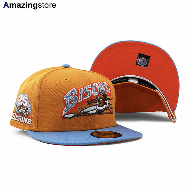 【あす楽】ニューエラ 59FIFTY バッファロー バイソンズ 【MiLB 25TH ANNIVERSARY ICED ORANGE BOTTOM FITTED CAP/MANGO-LT BLUE】 NEW ERA BUFFALO BISONS マンゴー ライトブルー オレンジ /ORG COLOR_BOTTOM 22_10_4NE