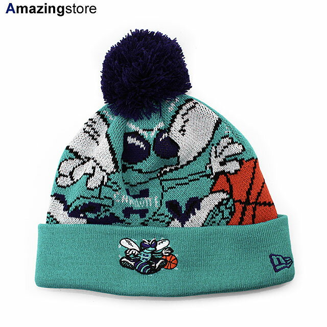 ニューエラ キャップ ニット ビーニー シャーロット ホーネッツ NBA BIGGIE KNIT BEANIE CAP TEAL NEW ERA CHARLOTTE HORNETS ティール パープル /TEAL 23_3RE_ 23_4RE_0419