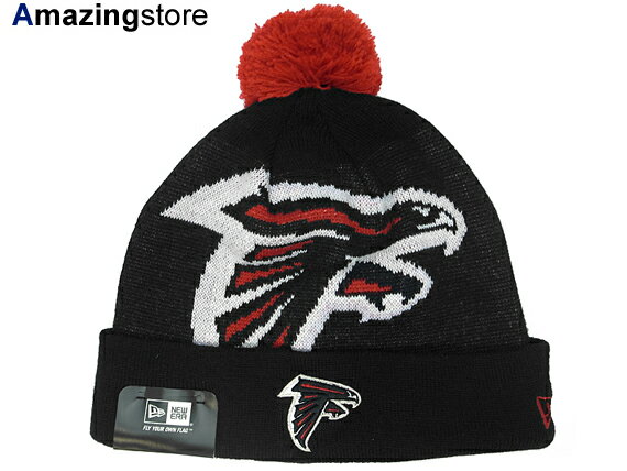 NEW ERA ATLANTA FALCONS 【NFL-BIGGIE KNIT BEANIE/BLK】 ニューエラ アトランタ ファルコンズ ニット帽 ビーニー [帽子 ヘッドギア new era cap ニューエラキャップ new eraキャップ neweraキャップ 大きい サイズ メンズ レディース]