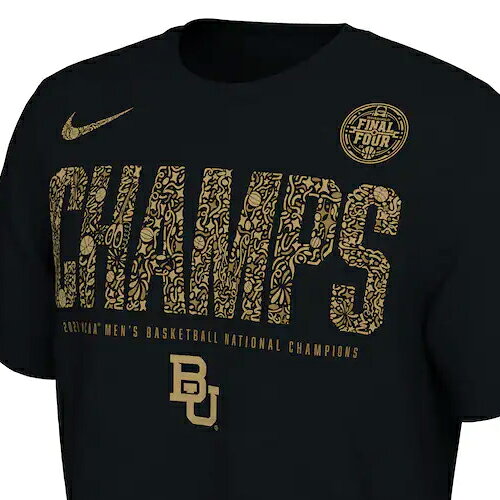 【代引不可】NCAA優勝記念モデル ナイキ Tシャツ ベイラー ベアーズ 【2021 NCAA MENS BASKETBALL NATIONAL CHAMPIONS LOCKER ROOM T-SHIRT】 NIKE BAYLOR BEARS ロッカールーム ブラック カレッジバスケ 大学]
