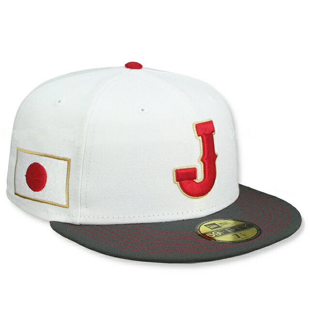 ニューエラ キャップ 59FIFTY WBC 日本 帽子 2023 WORLD BASEBALL CLASSIC FITTED CAP WHITE CHARCOAL NEW ERA JAPAN 帽子 メンズ レディース 男女兼用 チャコール BIG_SIZE /GREY 23_11_SAMURAI JAPAN