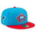 シティコネクト NEW ERA 59FIFTY マイアミ マーリンズ MLB CITY CONNECT FITTED CAP BLUE-RED 帽子 キャップ ...
