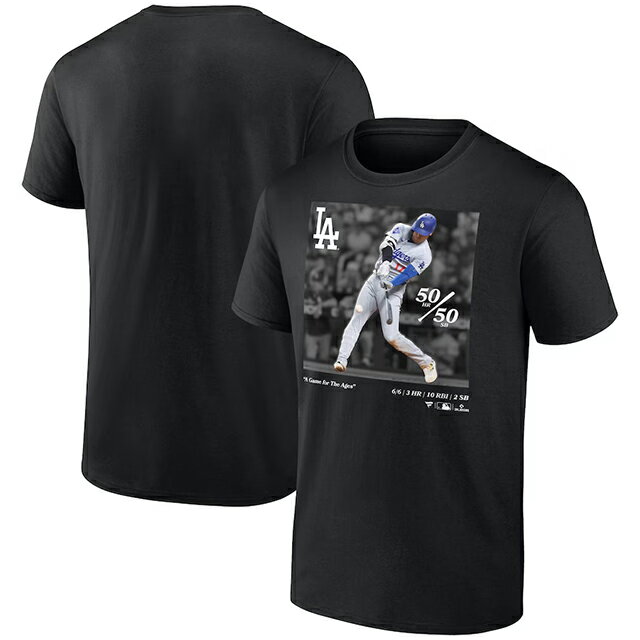 Rakuten - 大谷翔平 シーズン50本塁打50盗塁達成記念モデル 海外取寄 Tシャツ A GAME FOR THE AGES T-SHIRT BLACK ロサンゼルス ドジャース FANATICS BRAND LOS ANGELES DODGERS