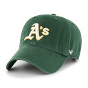 47ブランド キャップ オークランド アスレチックス MLB CLEAN UP GREEN 47BRAND OAKLAND ATHLETICS クリーンナップ グリーン B-RGW18GWS-DGE 帽子 メンズ レディース 男女兼用 LOW PROFILE ロープロファイル 47キャップ