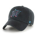 47ブランド キャップ マイアミ マーリンズ MLB CLEAN UP BLACK 47BRAND MIAMI MARLINS クリーンナップ ブラック B-RGW28GWS-BKB 帽子 メンズ レディース 男女兼用 LOW PROFILE ロープロファイル 47キャップ
