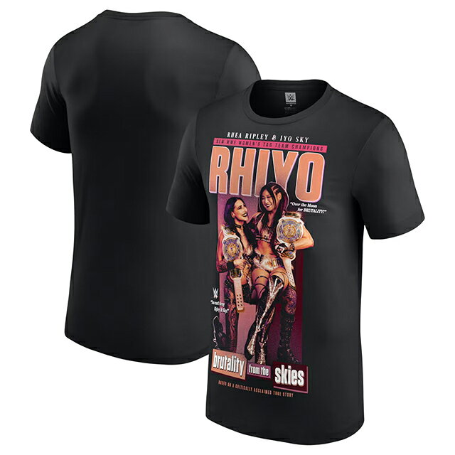 リア リプリー&イヨ スカイモデル 海外取寄 WWE AUTHENTIC Tシャツ TAG TEAM CHAMPIONS T-SHIRT BLACK IYO SKY RHEA RIPLEY RHIYO ロー スマックダウン RAW SMACKDOWN プロレス 帽子 メンズ レディース 男女兼用 TEE ティーシャツ ブラック 26_1