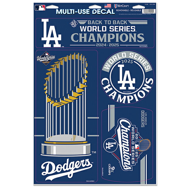 Rakuten - 2025 ワールドシリーズチャンピオンモデル ロサンゼルス ドジャース ファンデカール 11×17 WINCRAFT LOS ANGELES DODGERS
