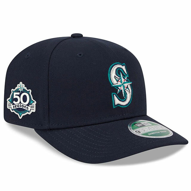 Rakuten - シアトル マリナーズ50周年記念モデル ニューエラ キャップ 9SEVENTY MLB 50th ANNIVERSARY SNAPBACK CAP NAVY NEW ERA SEATTLE MARINERS ストレッチ スナップバック 帽子 メンズ レディース 男女兼用 ネイビー 970SS