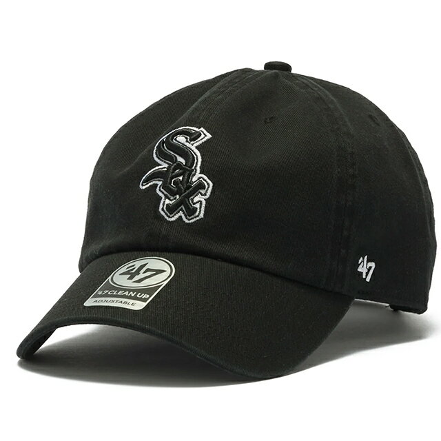 47ブランド キャップ シカゴ ホワイトソックス MLB CLEAN UP W/ NO LOOP LABEL BLACK 47BRAND CHICAGO WHITE SOX クリーンナップ ブラック 47A-CLPCHISOX-CTGW-BLK 帽子 メンズ レディース 男女兼用 LOW PROFILE ロープロファイル 47キャップ